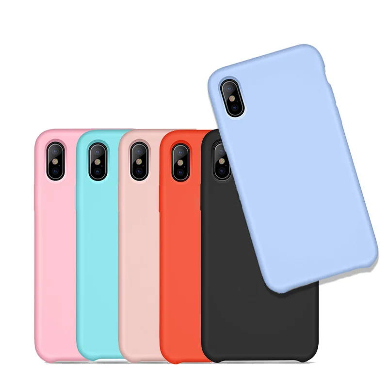 

Liquid Silicone Phone Case for iphone X XR Xs Max 6 7 8 Plus Official Quality Microfiber Cushion Inside Matte Surface Retail Box