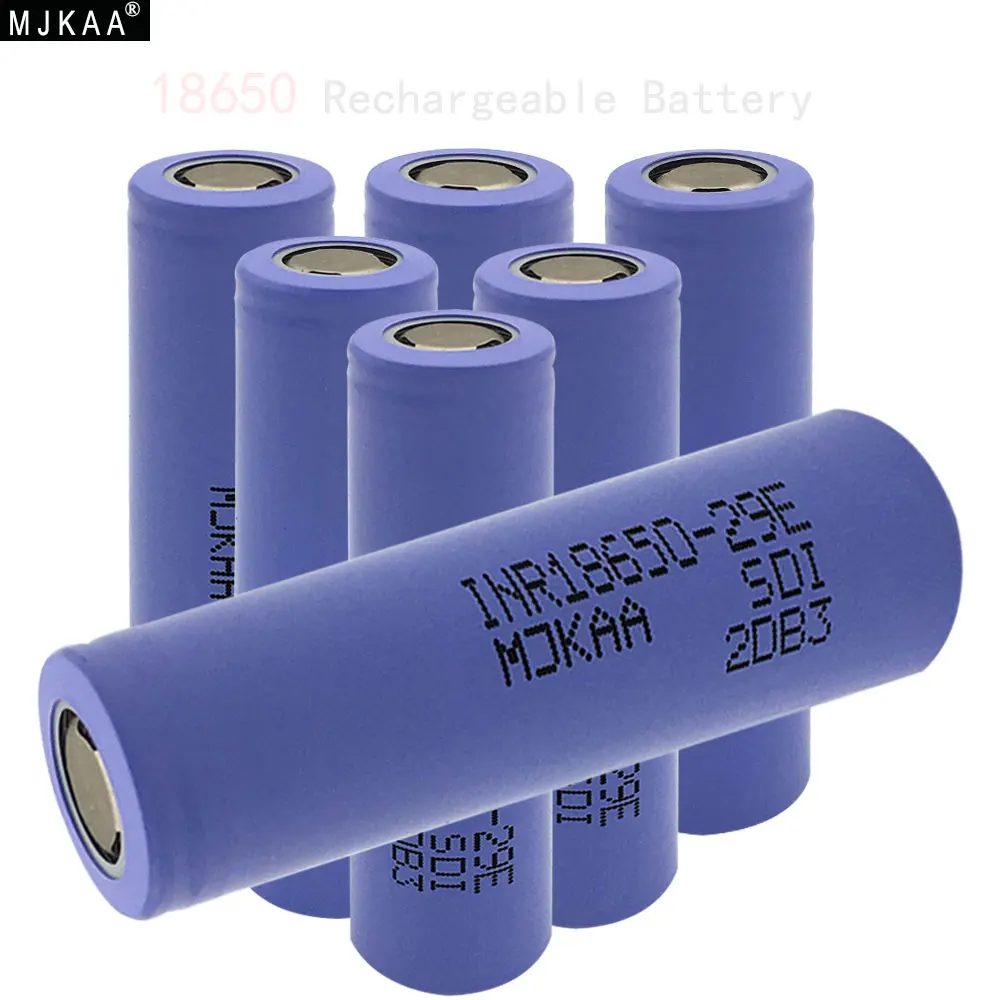 MJKAA 6pcs Original 18650 2900mAh Flat Head Battery 3.7V Rechargeable