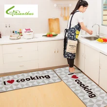 Bienvenue tapis de sol j'aime cuisiner imprimé tapis de cuisine maison paillassons pour salon anti-dérapant absorbant Tapete tapis(China)