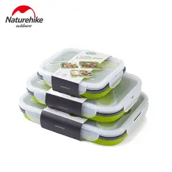 Naturehike Пикник Силиконовый складной отсек Microwavable коробки для обедов Сверхлегкий портативный Кемпинг коробка для посуды детей