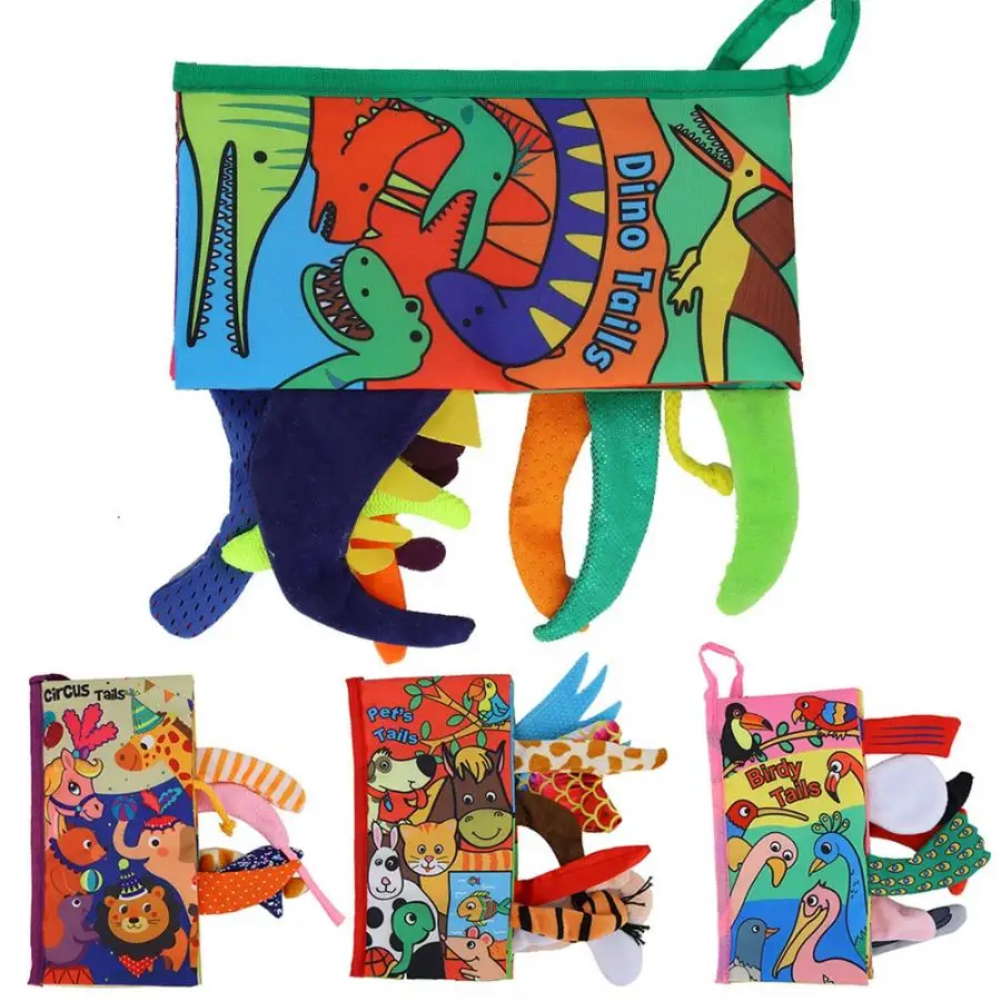 

Children Tail Cloth Book Infant Anti-Tearing Hand Scratch Cloth Book Early Education Baby Puzzle Toy for Children