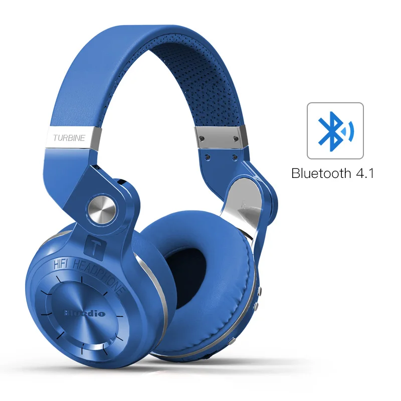 Bluedio T2S Bluetooth наушники микрофон стерео Беспроводная гарнитура Bluetooth 4.1 для iPhone Samsung Xiaomi HTC - Цвет: Blue BT4.1