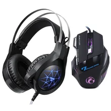 Estone 7 Button 5500 DPI Gaming Mouse Game Mice Mouse+Super LED Backlight Gaming Headphones Deep Bass Computer Game Headset