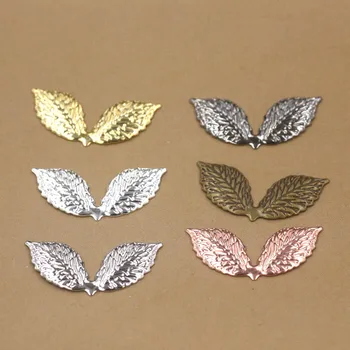 

12*27mm Vintage Leaf Charms Bu Yao Hair Sticks DIY Jewelry Accessories Metal Wraps Links Findings Multi-color