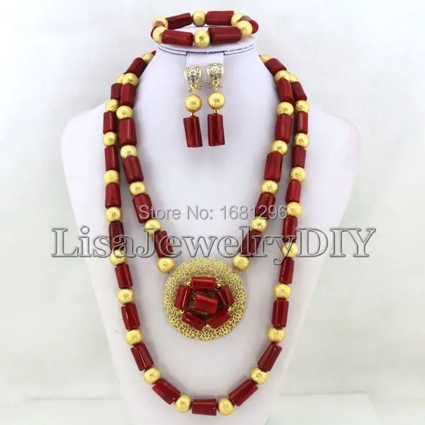 

African Coral Beads Jewelry Sets Nigerian Wedding African Beads Jewelry Sets Free Shipping HD0970