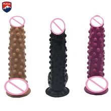 MLSice Realistic Silicone Dildo for Women Vagina G-Spot Clitoris Raised Pointed Extreme Stimulate Suction Cup Base for Hand-free