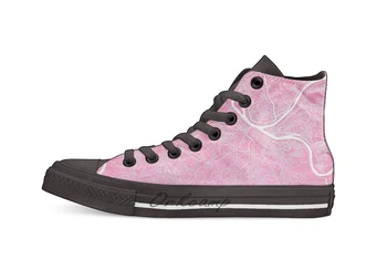 

Pittsburgh map pink Casual High Top Canvas shoes sneakers Light Walking Shoes
