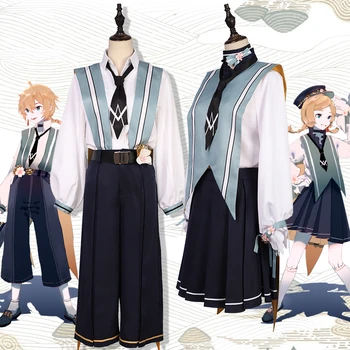 

Anime vocaloid Cosplay Kagamine Rin/Len School Uniform Costume For Women Halloween Carnival Free Shipping Customized New 2019.