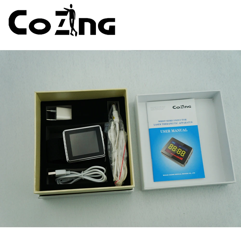 

COIZNG 11 Beams bio 650nm laser pain relief wrist watch laser therapy device for high blood pressure hypertension treatment