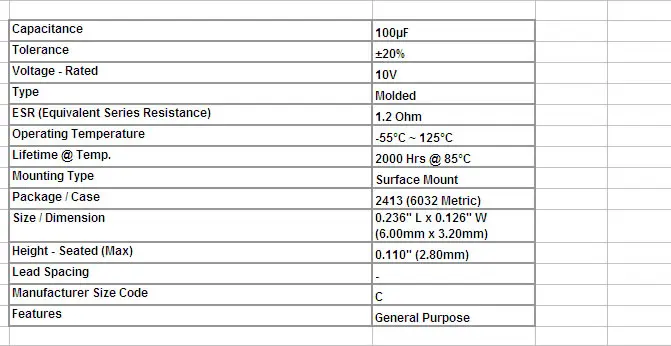 MCIGICM 20 штук C 6032 100 мкФ 10 V наземный танталовый конденсатор