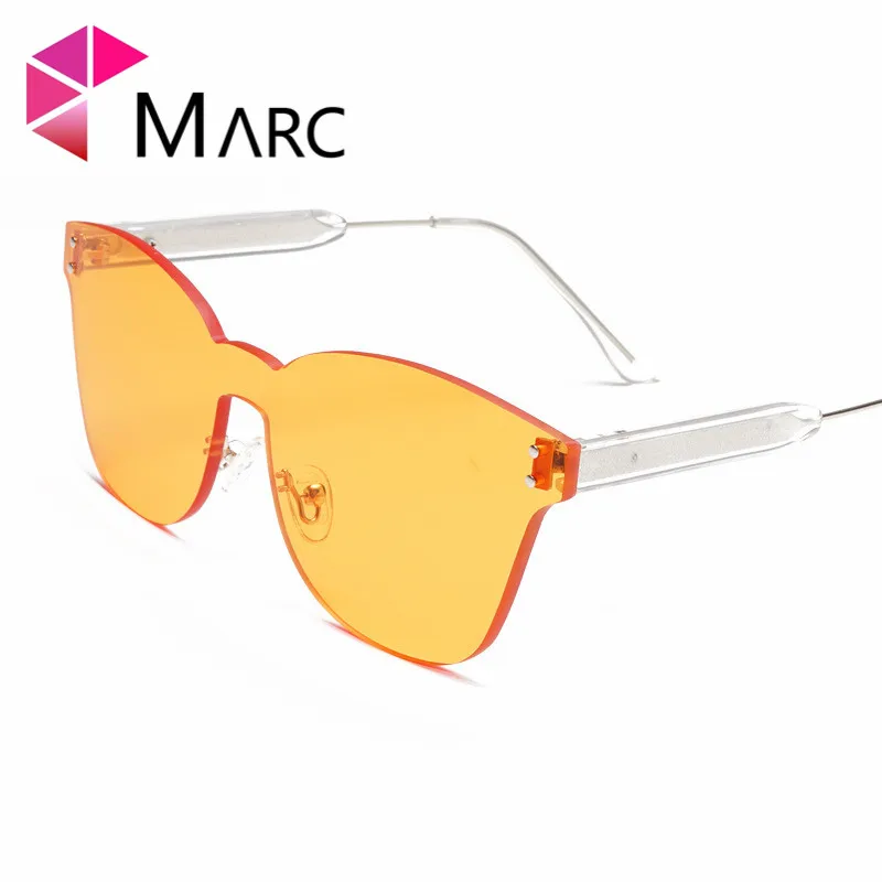 

MARC Body Sunglasses design brand Fashion Trend Red classic UV400 Sunglasses 2018New Gray Rimless Resin Orange sol gafas