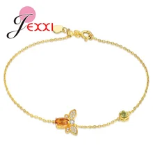 С модным животным пчелы Подвески золото Цвет дизайн браслет со стразами-подвесками для Для женщин браслеты Омар Браслеты ювелирные изделия