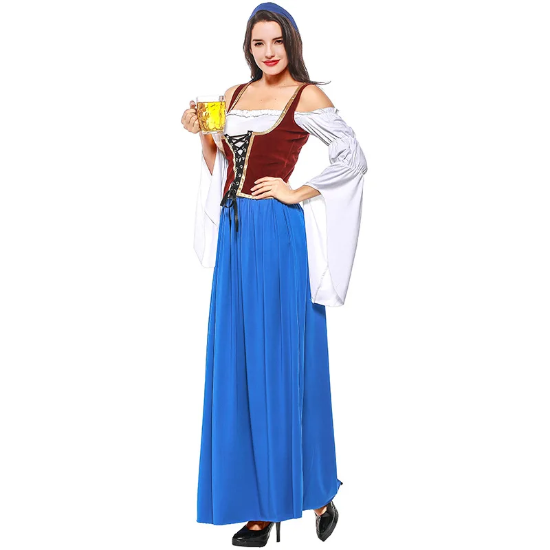 Для женщин традиционные Пособия по немецкому языку пиво oktoberfest костюм пива девушка пиво горничной форма баварский Карнавальная вечеринка