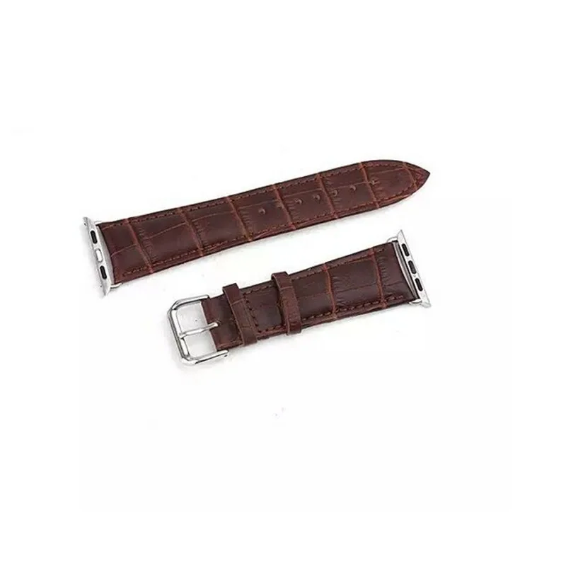 Кожаный ремешок для apple watch band apple watch 5 4 3 band 44 мм/40 мм correa iwatch 5 4 3 42 мм/38 мм браслет из бамбука ремешок для часов - Цвет ремешка: brown