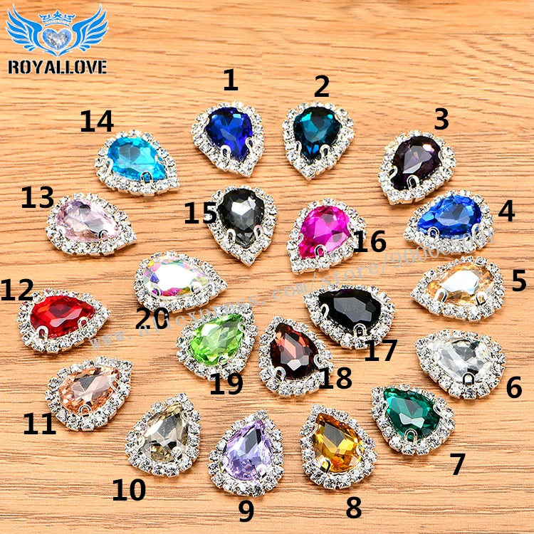 

30pcs/lot Mix-Colour Water Drop Shape Fancy Stone with Claw setting tear drop Rhinestones button DIY Wedding Decoration Craft