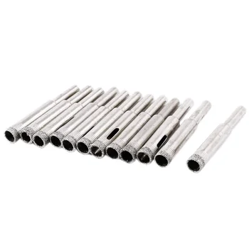 

Straight Shank 8mm Diamond Drill Bit Tile Glass Hole Saw 12 Pcs
