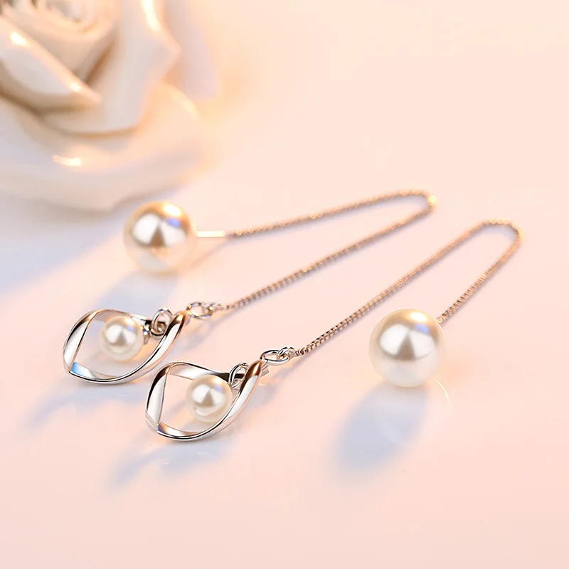 long drop earrings sterling silver jewelry (1)