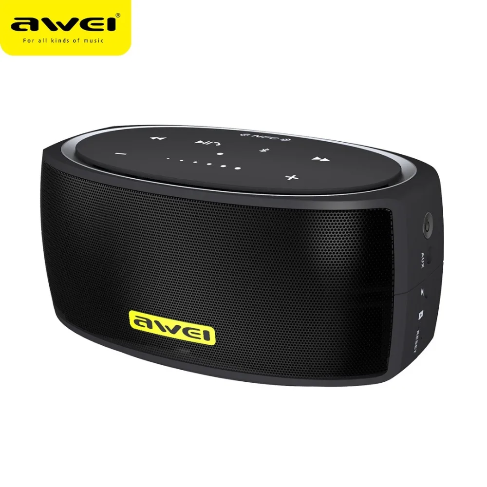 

Awei Y210 NFC mini portable bluetooth speaker desktop wireless speaker with TF AUX usb connect two devices 2200mAh 6w