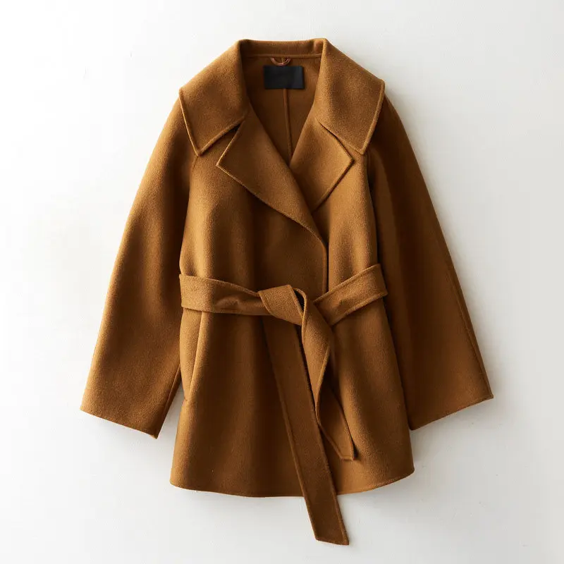 

YOLANFAIRY Double Sided Wool Coat Women 100% Real Wool Jackets Top Quality Slim Overcoat casaco de inverno feminino 2019 MF647