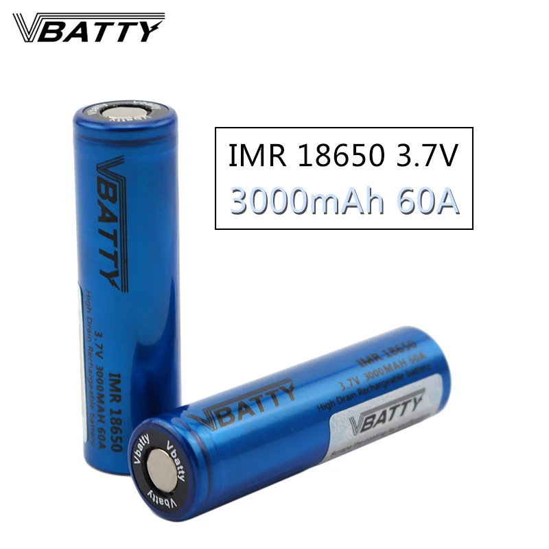 Бесплатная доставка Vbatty IMR18650 60A 3000 мАч для фонарика 18650 Держатель коробка мод дым
