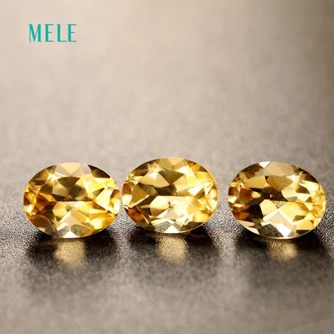 Solta do Citrino Natural em Oval Usado para o Design da Jóia Pedra Preciosa Amarelo 9mm Cor Média Bom Fogo 7mm *