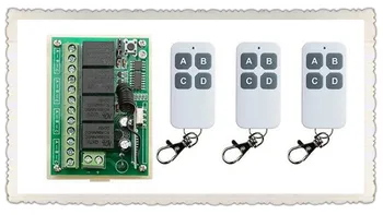 

NEW DC12V 4CH 4Channe 10A RF wireless remote control switch System, 3 X Transmitter + 1 X Receiver,315/433 MHZ