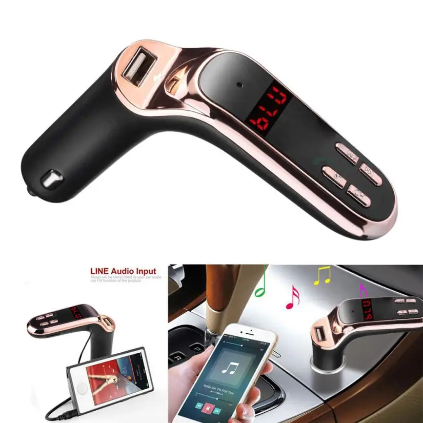 AUTO Car-styling Bluetooth Car Kit Handsfree FM Transmitter Radio MP3 Player USB Charger & AUX  july14