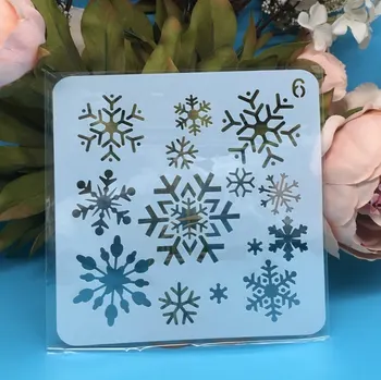 

5" New Christmas Snowflake DIY Layering Stencils Wall Paint Scrapbook Coloring Embossing Album Decorative Card Template