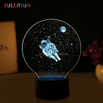 3D Acryl Plaat Verlichting Astronaut Led Usb Tafellamp Kleurrijke Knipperende 3D Touch Lamp Als Indoor Decoratie Verlichting