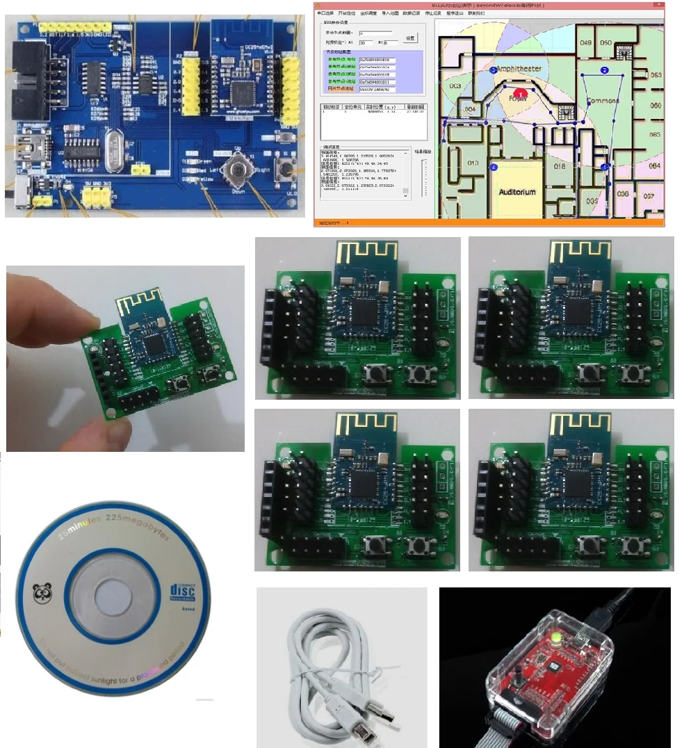 US $469.99 For PC version Bluetooth CC254x BLE realtime positioning system development kit RTLS wireless location and ranging