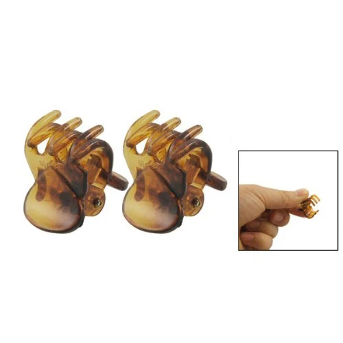 12 Pcs Lovely Brown Plastic Mini Hairpin 6 Claws Hair Clip Clamp for Ladies