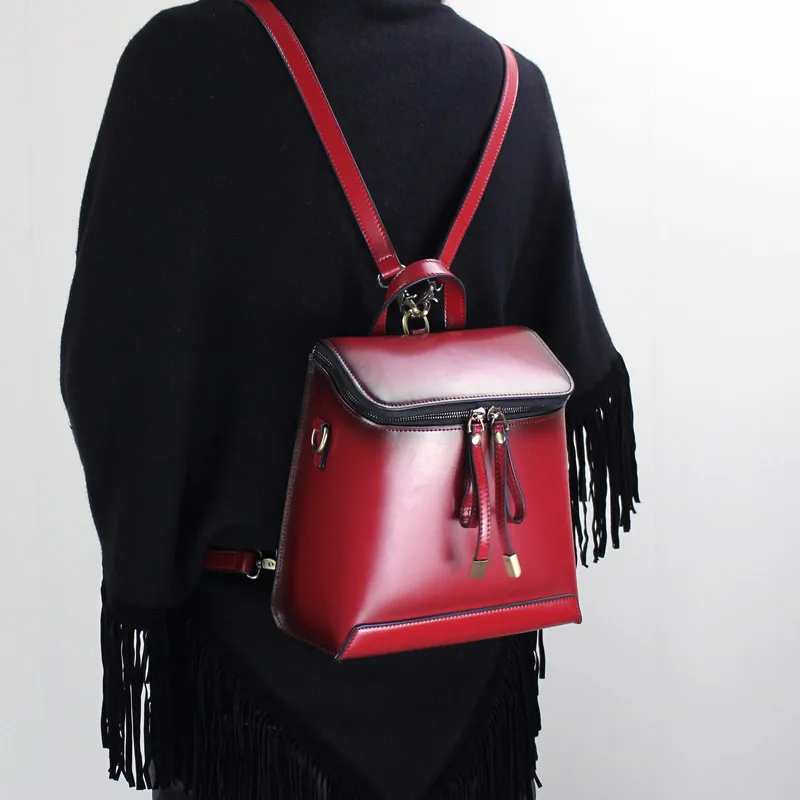 

2018 handmade original genui leather Shoulder Messenger Shoulder Messenger backpack college wind Japan and South Korea