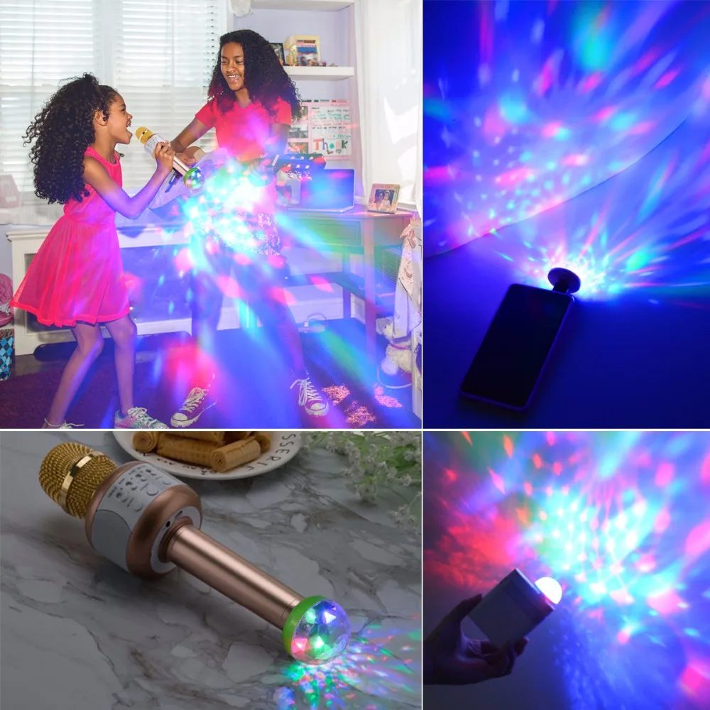Тип c Micro USB 4 Вт RGB Светодиодная лампа DC 5 в музыкальное управление звуком LED