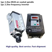 cnc spindle motor 2.2kw ER20 air cooled milling electric spindle & 2.2kw inverter for cnc engraver 300w er11 high speed cnc spindle motor kit 300w air cooled spindle motor pcb spindle for engraving milling cnc router machine