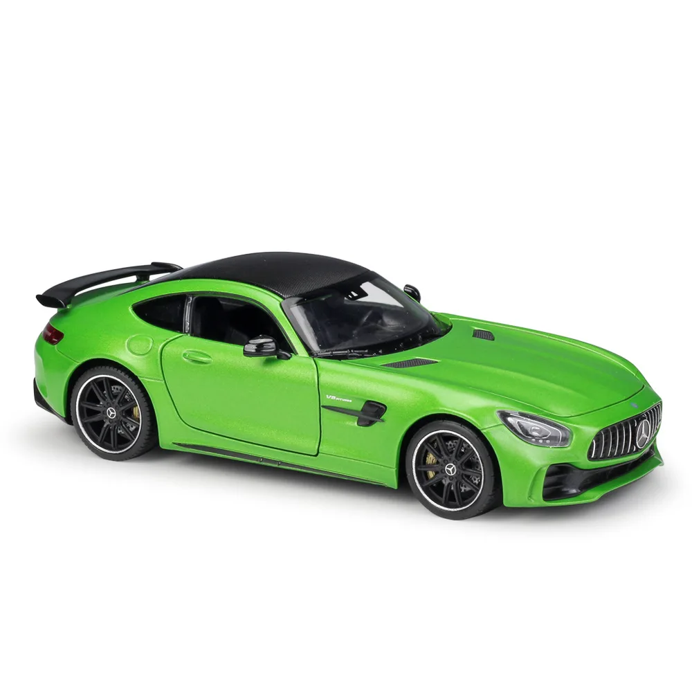 Welly 1:24 Масштаб сплава гоночный автомобиль модель игрушки для Mercedes Benz AMG GTR спортивный автомобиль металлический игрушечный автомобиль для детей подарок с оригинальной коробкой - Цвет: Светло-зеленый