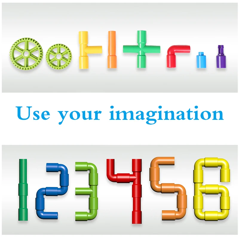 DIY Pipeline Block Colorful Educational Water Pipe Building Blocks Assembling Pipeline Tunnel Block Model Toy For Kids Gift (2)
