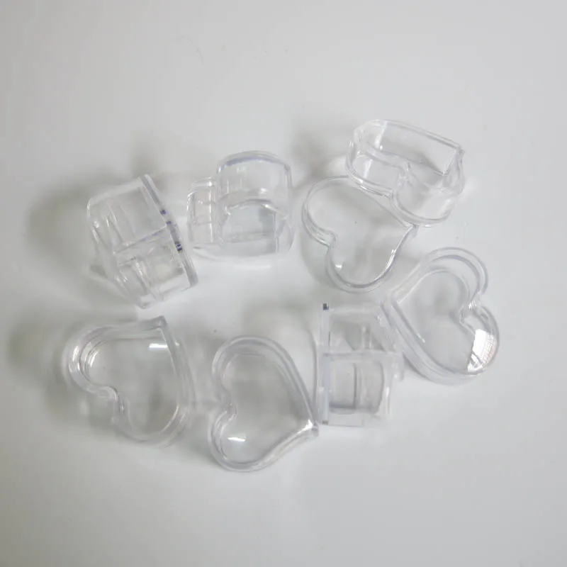 

10 x 3g 3ML Empty Small clear transparent heart shape Plastic PS Powder Cream Liquid Jar Case Pot Cosmetic packaging container