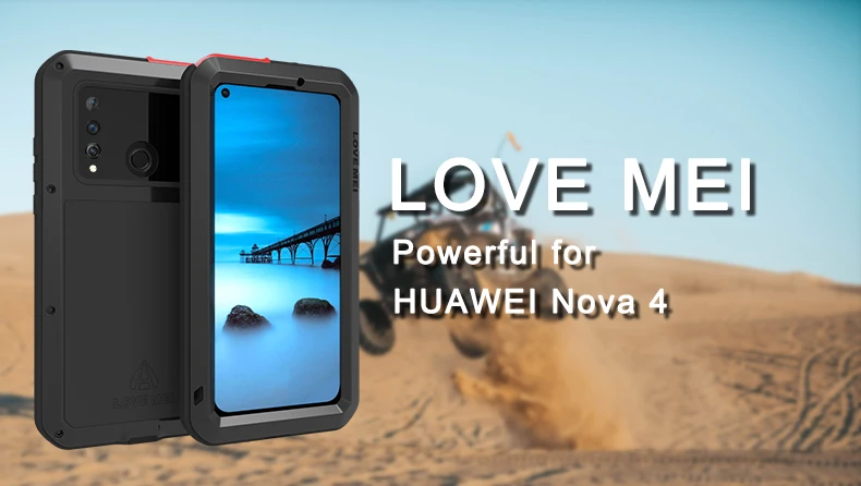 Любовь Мэй Алюминий металлический корпус для HUAWEI NOVA 4 3E& Горилла Стекло полный защитный Heavy Duty противоударный Nova 3e Nova4 чехол для телефона