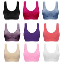 Женский спортивный бюстгальтер для фитнеса беговой жилет для йоги нижнее белье с мягкими чашечками Топы Нижнее белье 9 цветов без косточек