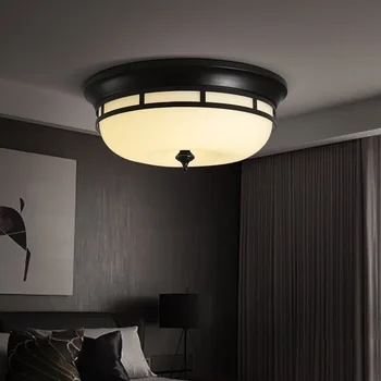 

DOXA Iron Glass Ceiling Lights For Living Room Simple Classica LED Ceiling Lamps Round Fixtures Bedroom Lamparas De Techo
