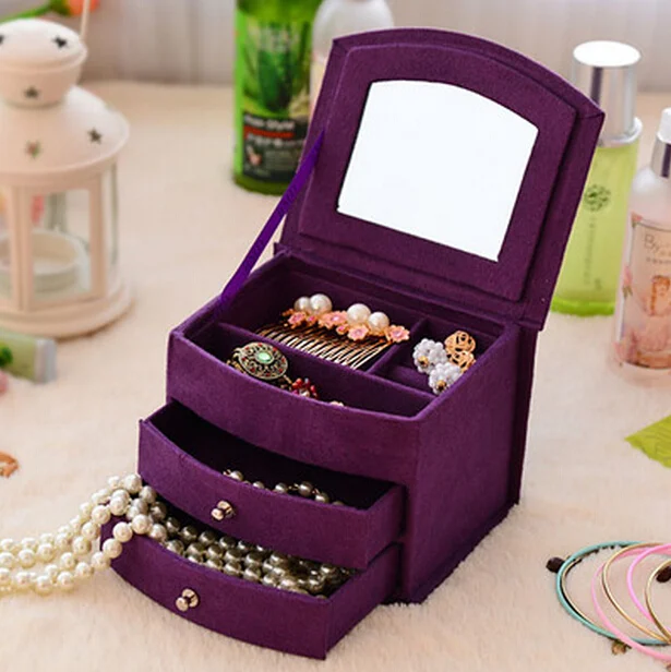 Коробка для упаковки ювелирных изделий, шкатулка для кольца, ожерелья, жемчуга, органайзер, контейнер для хранения ювелирных изделий, коробки для выпускного, подарок на день рождения - Цвет: B4 zi se
