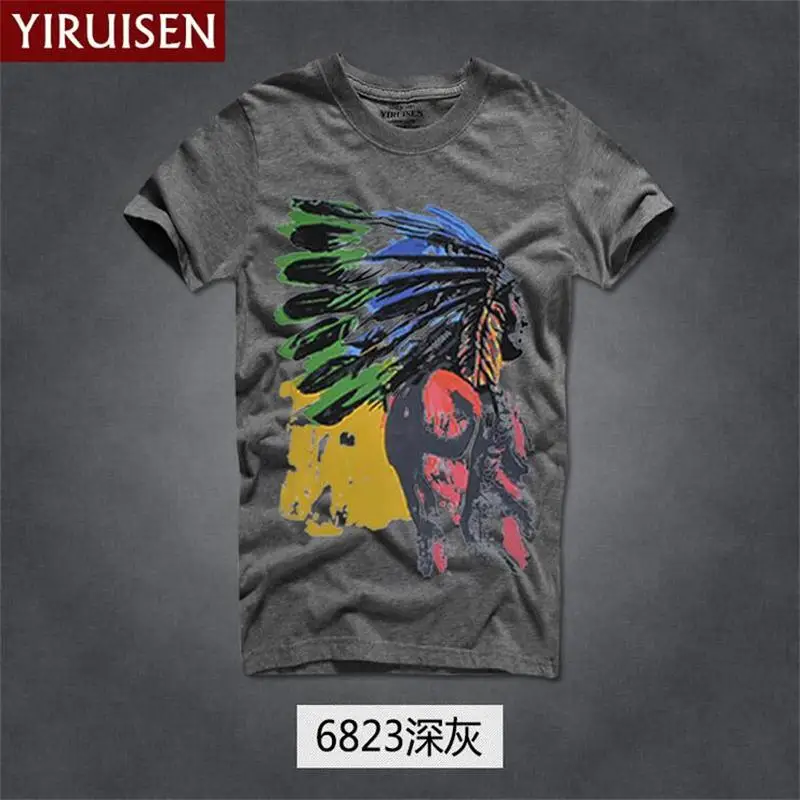 Новая Мода известный бренд YiRuiSen Футболка мужская хлопок abercr для ombi Мужская футболка, летняя стильная футболка - Цвет: 6823