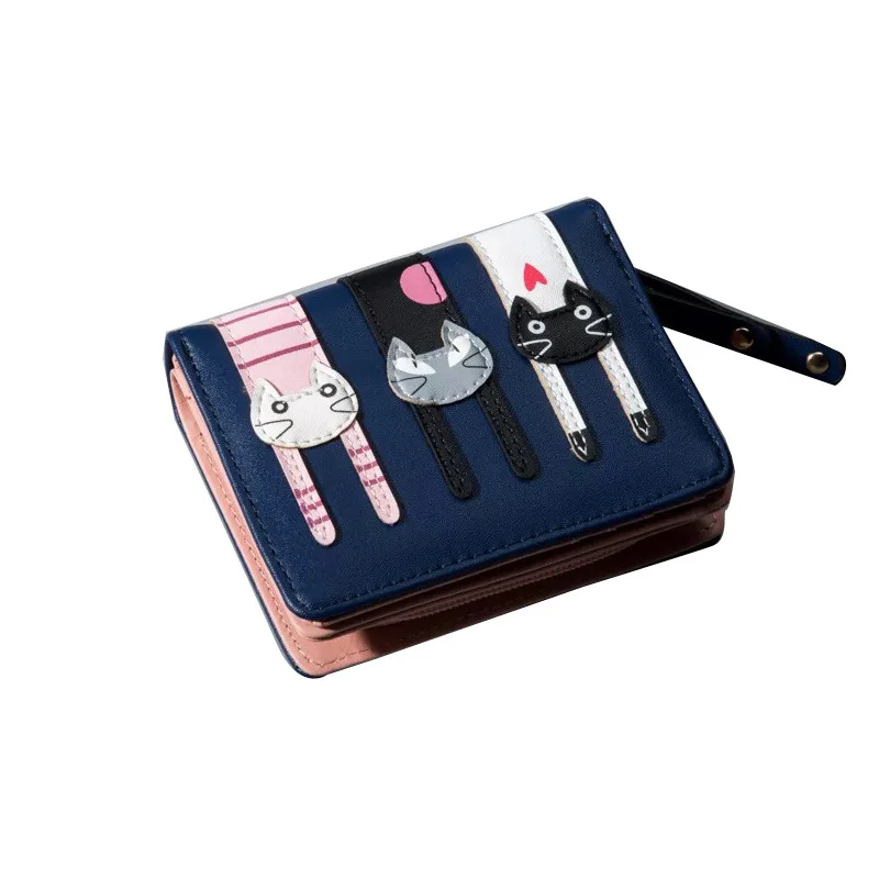 

Ms. OLOEY short wallet multi-card position good mood cute cartoon three cat clutch bag zip coin purse