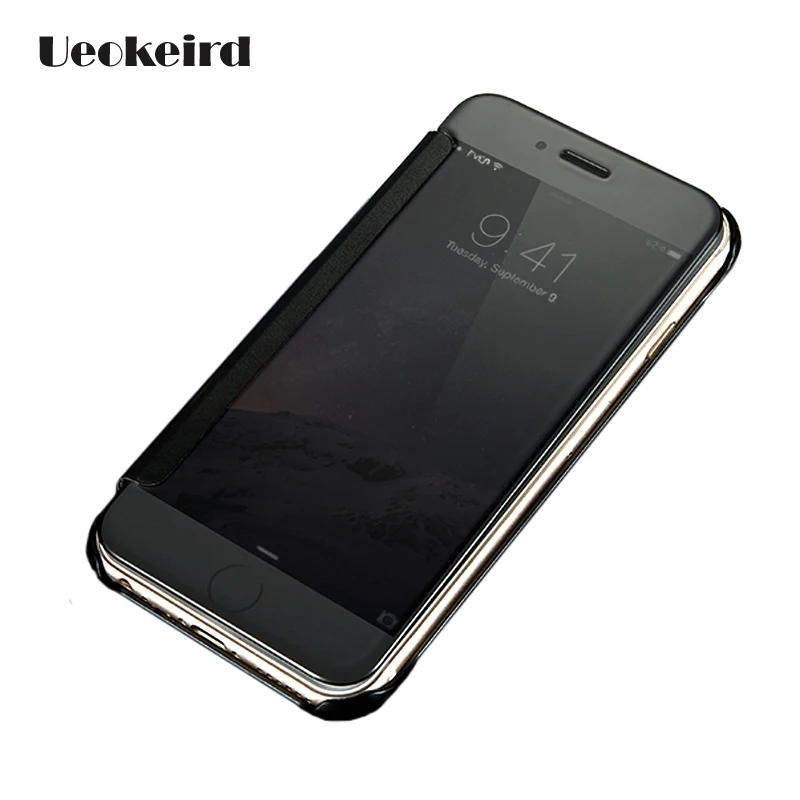 

Plating Translucent For Apple iphone 6 Case Mirror Flip 6s Plus Cover For Apple iphone 6 Plus Case Luxury Protection Phone Cases