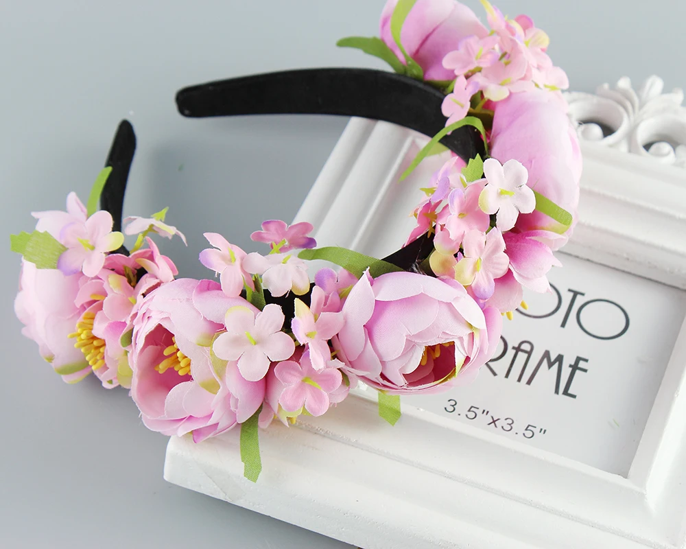 Hair Accessories Women s headband Bohemian big Floral flower crown for Party Wedding Hair Wreaths Hair