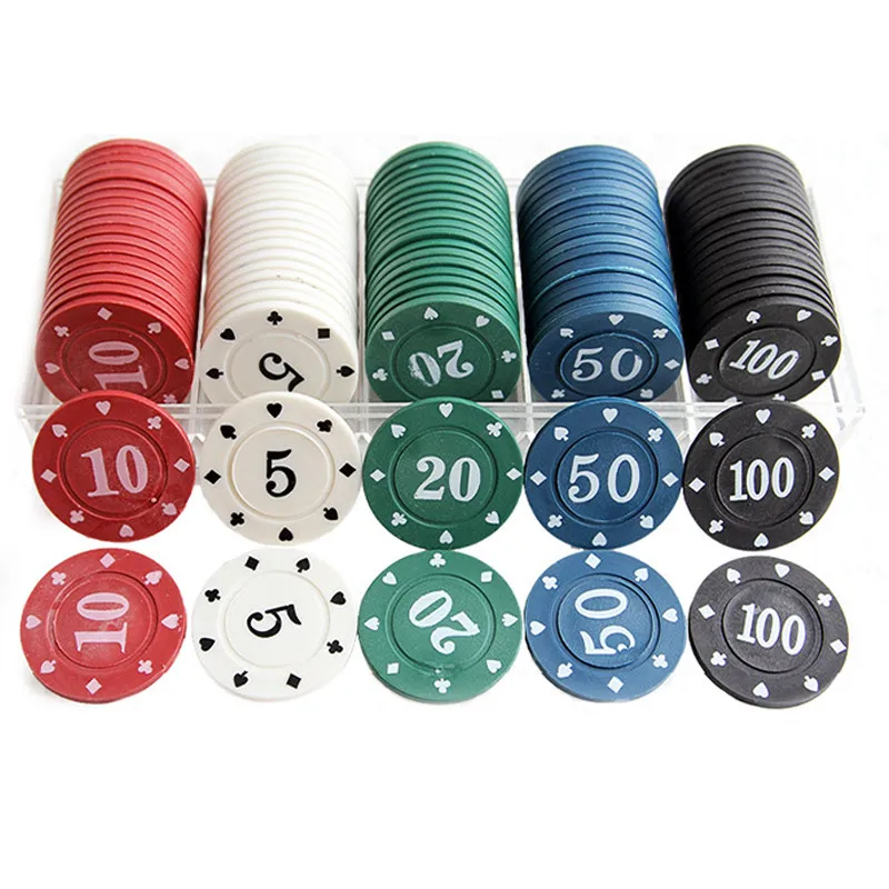 

100pcs/Set Poker Chips Cheap Poker Chips for Funny Party Club Poker Board Game Entertainment PokerStars Made of plastic 40*3mm