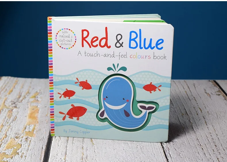 Red & Blue Touch And Feel Colors Book English Educational Picture Books Baby Children Reading Book Red & Blue Touch And Feel Colors Book English Educational Picture Books Baby Children Reading Book
