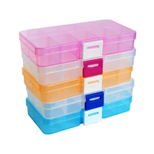 10 слотов Регулируемая прозрачная коробка для хранения ювелирных изделий Кольцо Серьги лекарство таблетки бусины портативный пластиковый Чехол Органайзер для путешествий