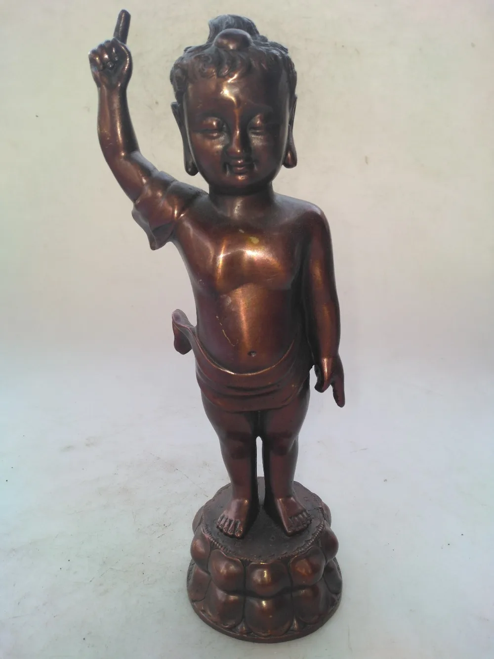 

Chinese hand carved pure copper boy Buddha sculpture art collection