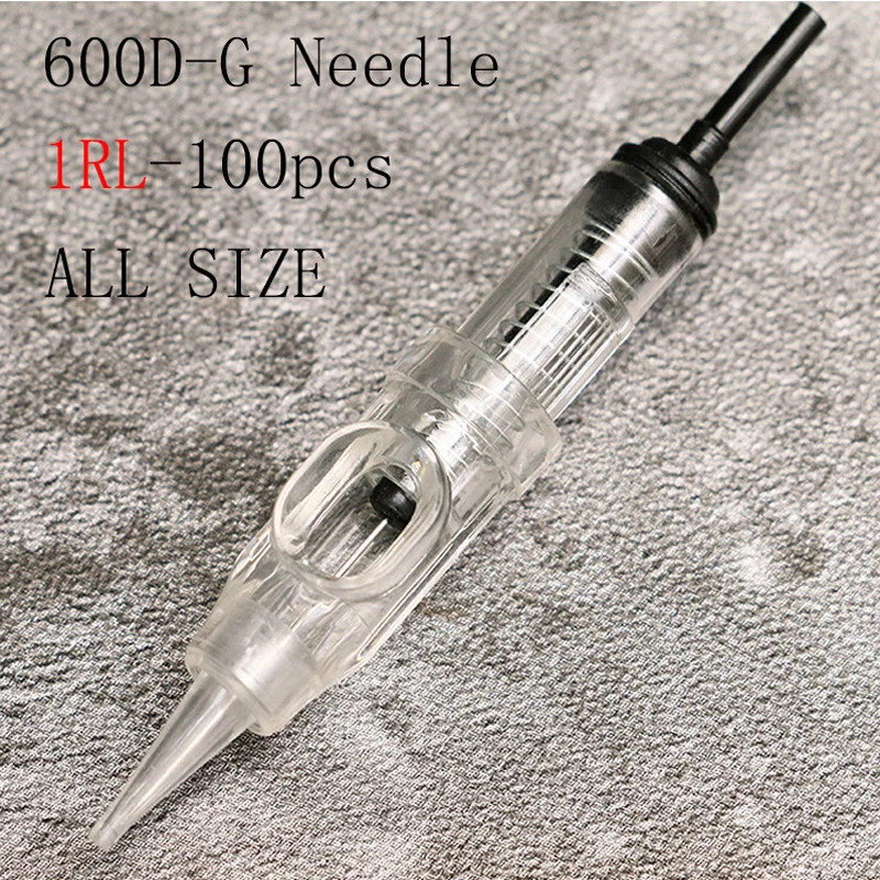 

100pcs 1RL Permanent Makeup Machine Needles 600D-G tattoo Cartridge Needles Agulhas Easy Click Disposable Sterilized needles
